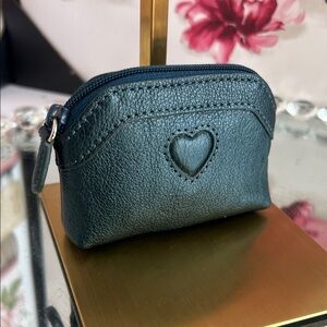Brighton Black Leather Heart coins Case
